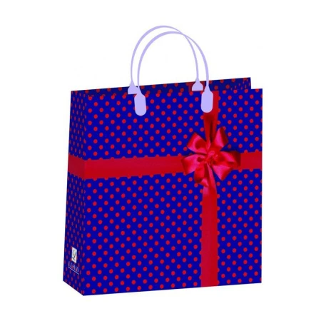 Пакет с пластиковой ручкой полиэтилен 30*30*10см Горох и бант 19-179 (20/200)