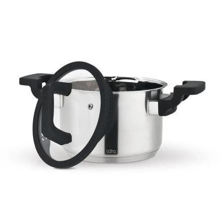 Кастрюля 5,1л нерж.сталь ПРЕМИУМ стекл.крышка 22см, h13,5см, индукц.капс.дно LR02-293 (4)