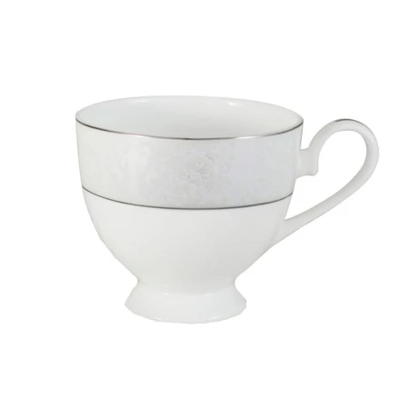 Чашка 200мл фарфор МЕЛИСЕНТА белый с серебристым кантом AL-14-310/21-E5