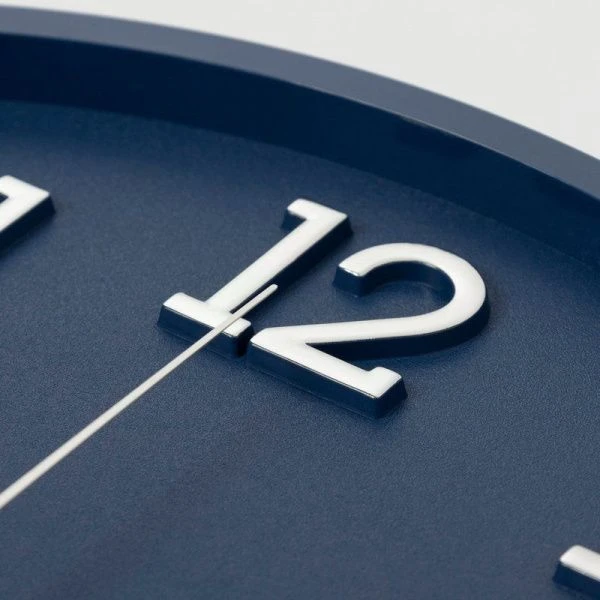 Часы настенные 28см пластик РУБИН Классика синие (10)