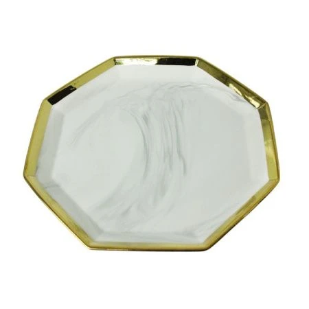 Тарелка мелкая 25см керамика MADISON серый мрамор десертная