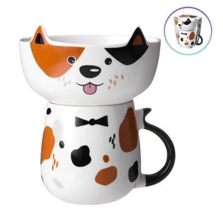 Набор для завтрака 2пр (салатник 500мл, кружка 450мл) фарфор Dog (16)