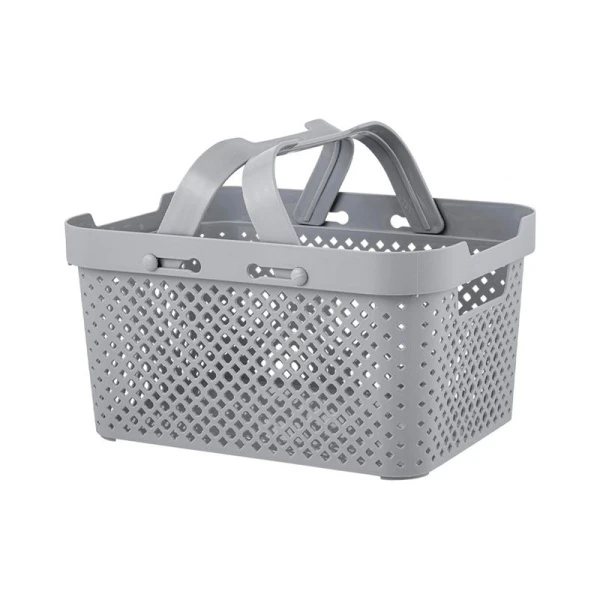 Корзина для хранения 5л 260*192*137мм пластик STOCKHOLM серый шторм с ручками (8)