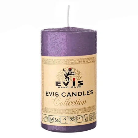 Свеча парафиновая цилиндрическая d6см h10см баклажан (8)