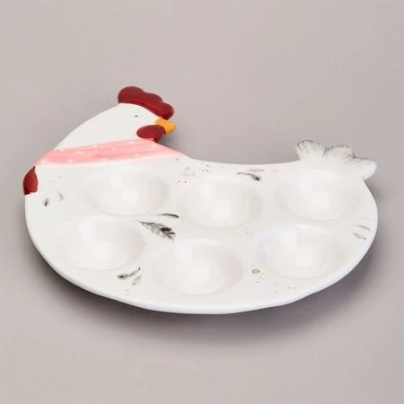 Блюдо на 6 яиц 24,3*22*3см керамика FUNNY HENS в форме курочки (24)