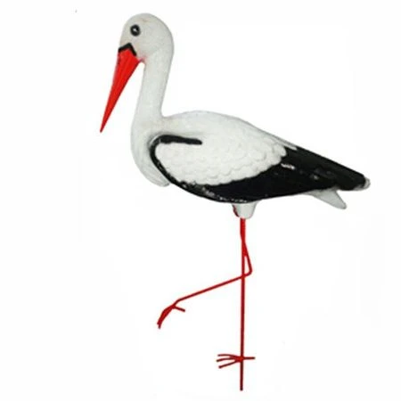 Фигура садовая АИСТ малый 36*11*53см пластик на метал. ногах (2)