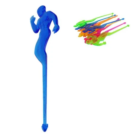 Ложки для коктейля АТЛЕТЫ 15см 10шт. цветные (400)