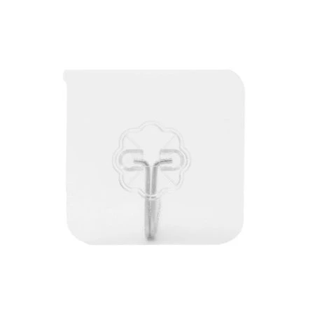 Крючок самоклеящийся 6*6см металл/пластик прозрачный (1000)