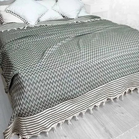 Покрывало жаккард 230*210 FAMILY зелёный