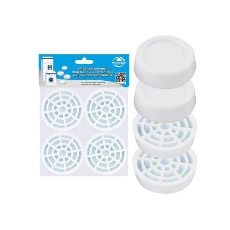 Подставки антивибрационные для стиральных машин и холодильников 4шт 6*1,5см круглые, белые МВ
