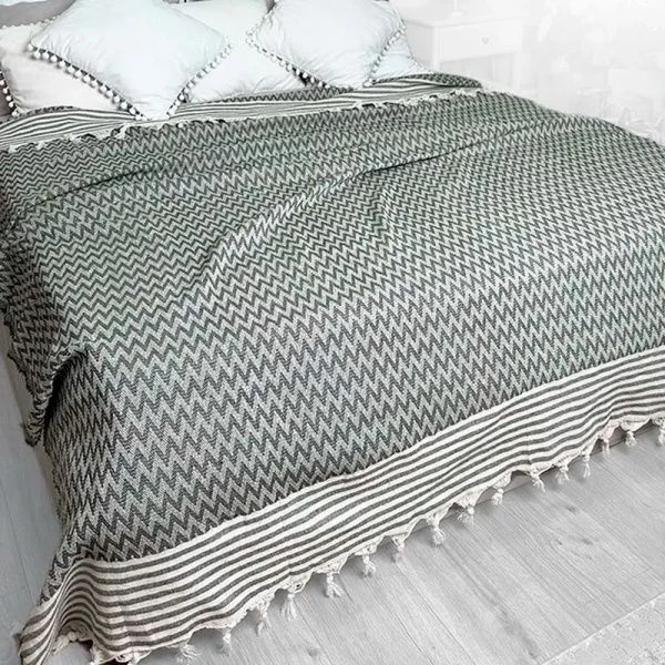 Покрывало жаккард 230*210 FAMILY зелёный