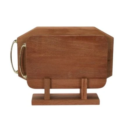 Набор разделочных досок 2пр 30*19,5/24*15см бук ХОЗЯЮШКА в кассете мини с мет.ручками 31-41  (5)