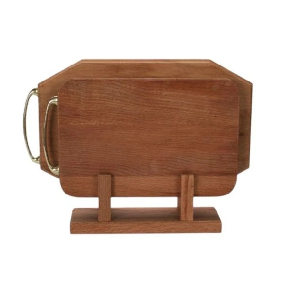 Набор разделочных досок 2пр 30*19,5/24*15см бук ХОЗЯЮШКА в кассете мини с мет.ручками 31-41  (5)