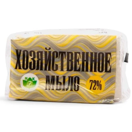 Мыло хозяйственное БЕЛОЕ 72% 200гр без обертки 0340 (60)