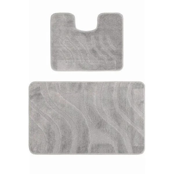 Набор ковриков в ванную полипропилен 2пр 50*80/40*50 MAXIMUS PLAID PLATINUM серый 2504