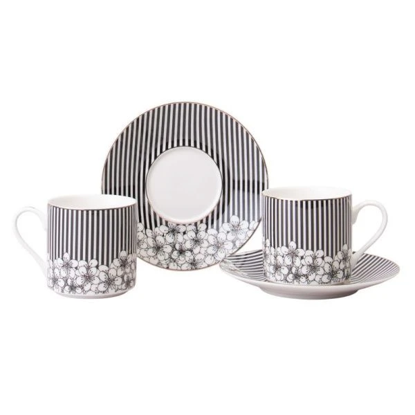 Кофейный набор 4пр фарфор Top Style на 2 персоны 180мл QY626-D204M-2 (18)