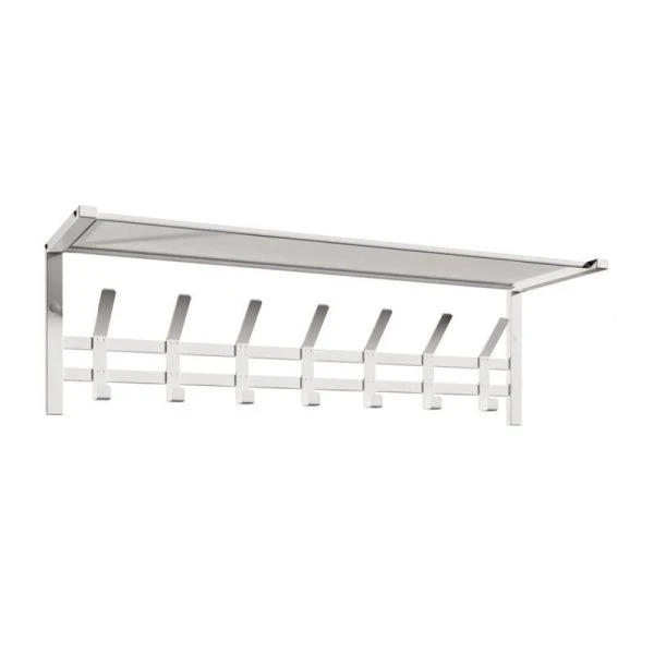 Вешалка настенная с полкой металл Торонто 31 белая 88,5*27*27см (1)