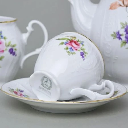 Кофейный набор 17пр фарфор БЕРНАДОТТ ПОЛЕВОЙ ЦВЕТОК на 6 персон 170мл (1) ВЫВОД