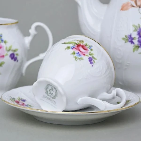 Кофейный набор 17пр фарфор БЕРНАДОТТ ПОЛЕВОЙ ЦВЕТОК на 6 персон 170мл (1) ВЫВОД