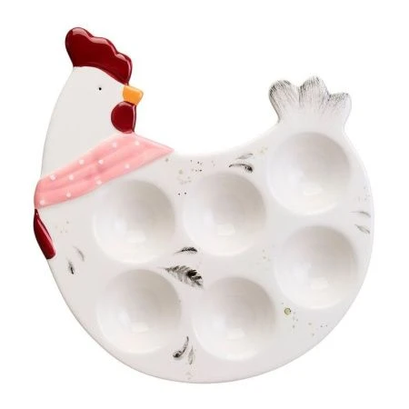 Блюдо на 6 яиц 24,3*22*3см керамика FUNNY HENS в форме курочки (24)