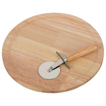 Набор для пиццы 2пр (доска круглая 31см, нож для пиццы) бамбук Bosco 93-BO-6-02 (24/6)