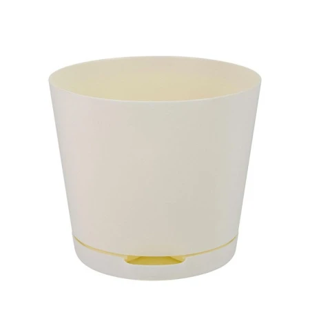 Горшок для цветов 750мл 120мм пластик Oregano с прикорневым поливом светло-бежевый (18)  221602225/01