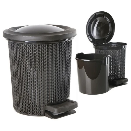 Контейнер для мусора 6л пластик Soul венге с педалью (2)