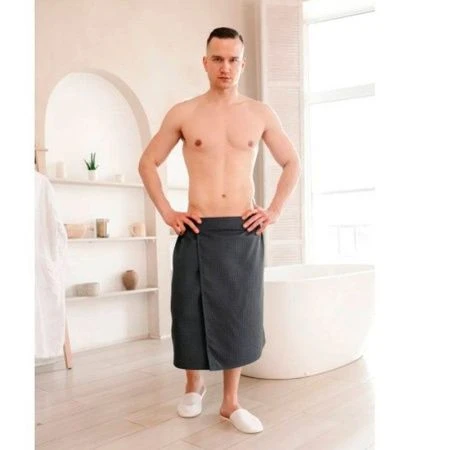 Килт мужской вафельный 65*146см Графит