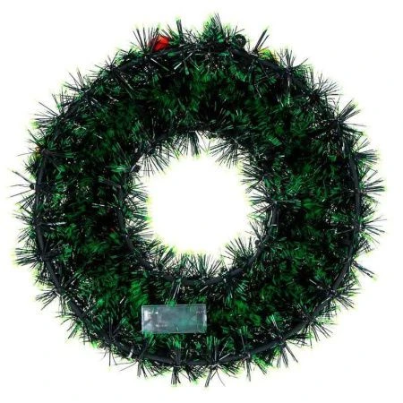 Гирлянда эл нитка росы на декоративном венке 38см пост свечение 2xАА 2 цвета СНОУ БУМ