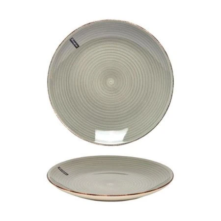 Тарелка мелкая 19см керамика Аэрография СВЕТЛЫЙ ГРАФИТ десертная (6/48)