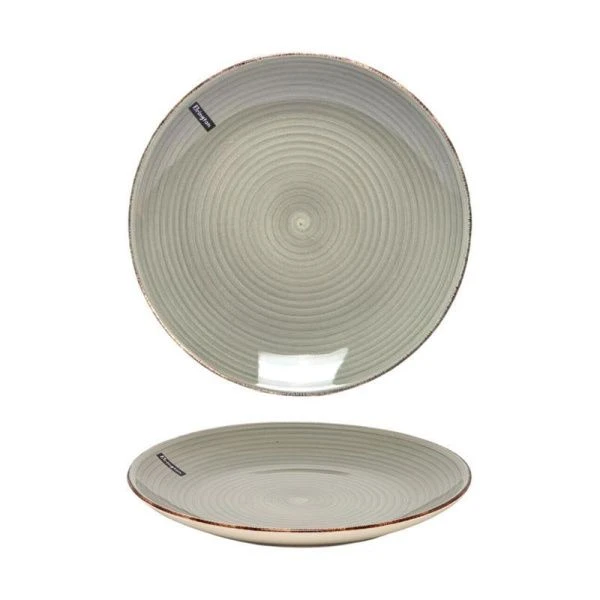 Тарелка мелкая 19см керамика Аэрография СВЕТЛЫЙ ГРАФИТ десертная (6/48)