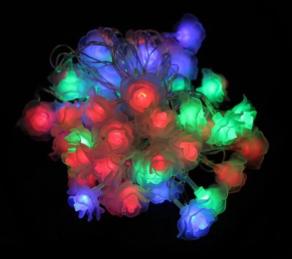 Гирлянда электрическая Розочки белые 10м 100 диодов JC-822 (50)