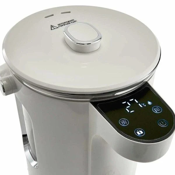 Чайник-термос 3л стекло DЕLTA LUX DE-1701 LCD дисплей, 1600 Вт, 13 режимов поддерж. t, белый  (4)