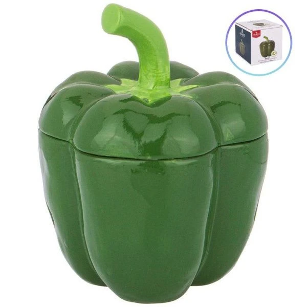 Блюдо для запекания керамика 730мл 14*13*17см ПЕРЕЦ с крышкой (18)