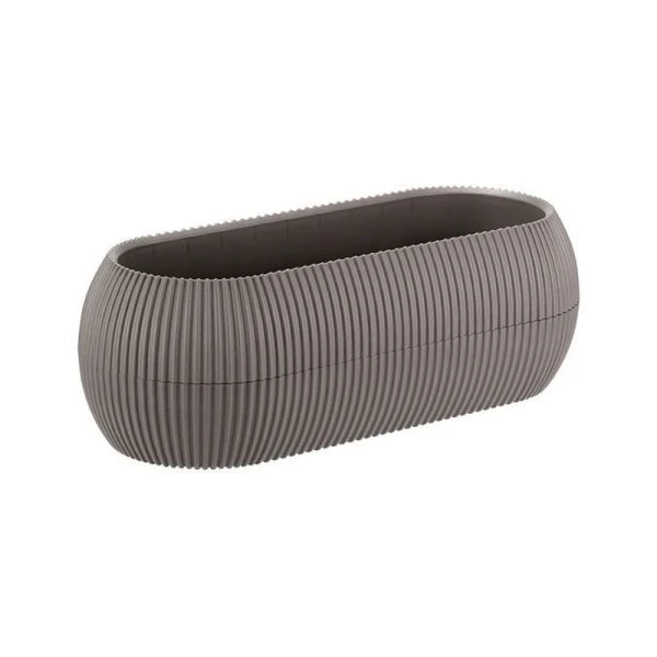 Кашпо 1,3л 280*115*90мм пластик ПИКАНТО французcкий серый овальное  (12)