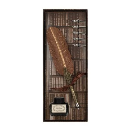 Набор подарочный: ручка перьевая, 5 наконечников, чернильница, 28*11,5*3,5см