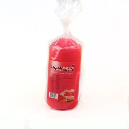 Свеча парафин пеньковая ароматизированная 12см клубника (24)