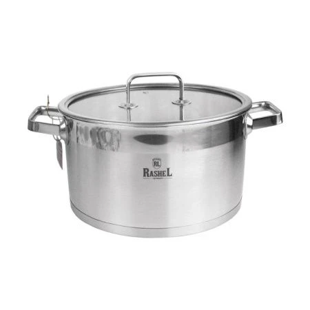 Кастрюля 3,7л нерж.сталь ВИКТОРИЯ со стекл.крышкой 20*12см R-370w (6)