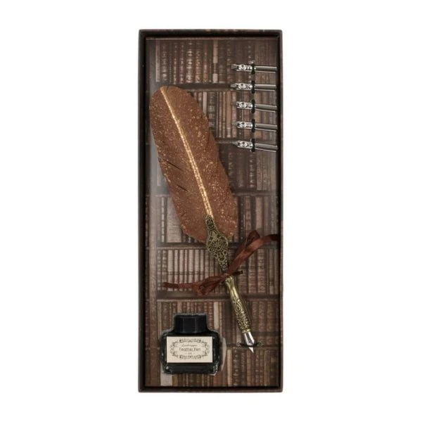 Набор подарочный: ручка перьевая, 5 наконечников, чернильница, 28*11,5*3,5см