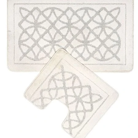 Набор ковриков в ванную 2пр 60*100/50*60 полипропилен MAXIMUS 6957 ECRU слон.кость 2517