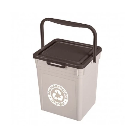 Контейнер для мусора 8л 235*210*252мм пластик светло-бежевый (6)