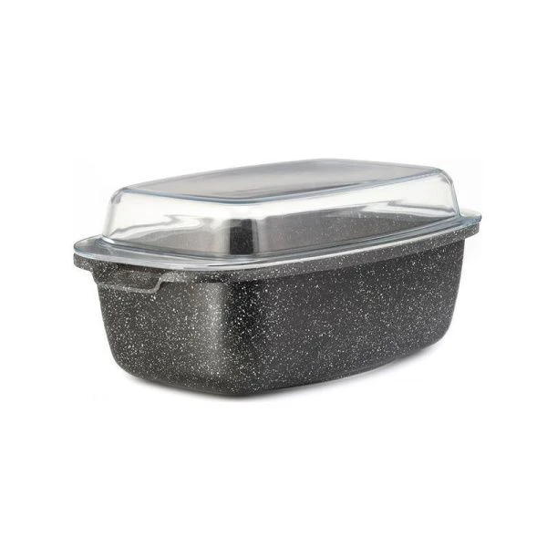 Жаровня 5,7л алюминий АП мраморное Rio стекл.крышка 32см капс.индукц.дно LR02-223 (4)