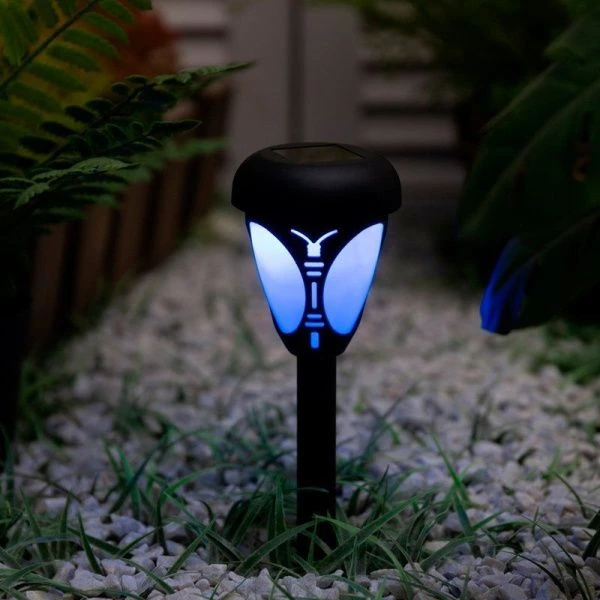 Светильник садовый на солнечной батарее светодиодный 1LED Лантерн Бабочка 30,5*7см (12)