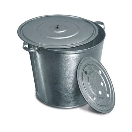 Бак для белья 32л оцинкованный с крышкой с решеткой Магнитогорск (5)