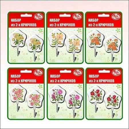 яяяНабор крючков 2шт. Розы 6 диз, FD27-18 (12/144)