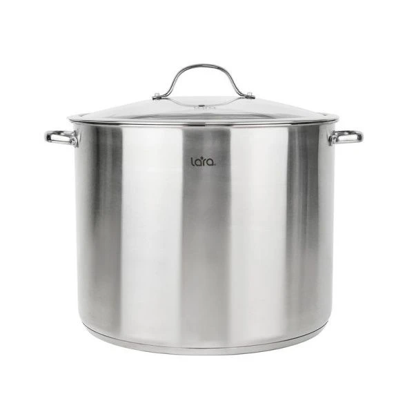 Кастрюля 20,9л h26см нерж.сталь АТЛАНТ стекл.крышка 32см 5-ти сл.капс.индукц.дно LR02-902