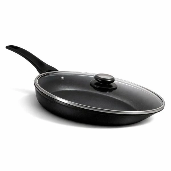 Сковорода 24см h6,5см алюминий АП ГРАНИТ КЛАССИК со стекл.крышкой и съемной ручкой soft touch (10)