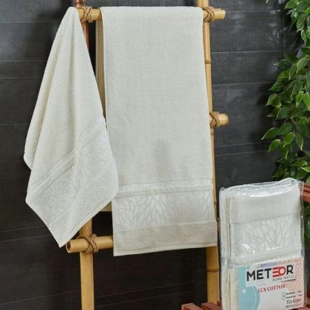 Набор полотенец махровые 2пр 50*90/70*140см METEOR ZEREN A509 кремовый 480гр