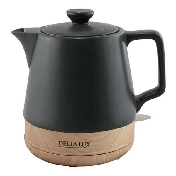 Чайник электрический 1л фарфор 1200Вт DELTA LUX DE-1014 черный (6) Чайник электрический 1л фарфор 1200Вт DELTA LUX DE-1014 черный (6)