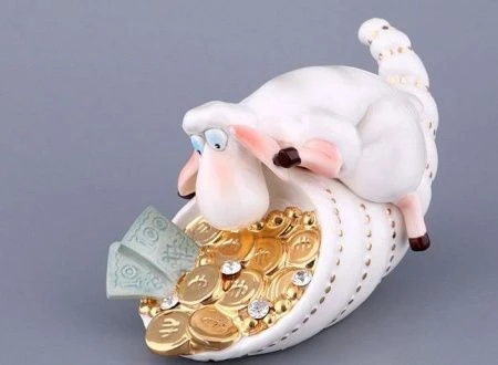 яяяФигурка БАРАН БОГАТСТВО 13*7,5см (48)